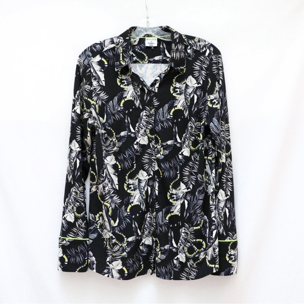 NWOT Desoto men's jersey shirt black snake print long sleeve viper jungle tropic